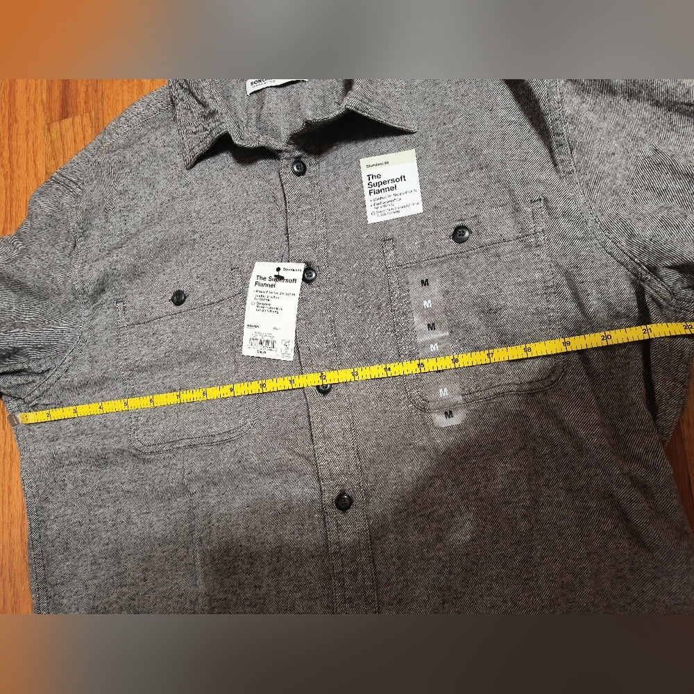 NWT Sonoma the Super Soft Flannel button down shirt, men's medium, gray - Picture 7 of 13